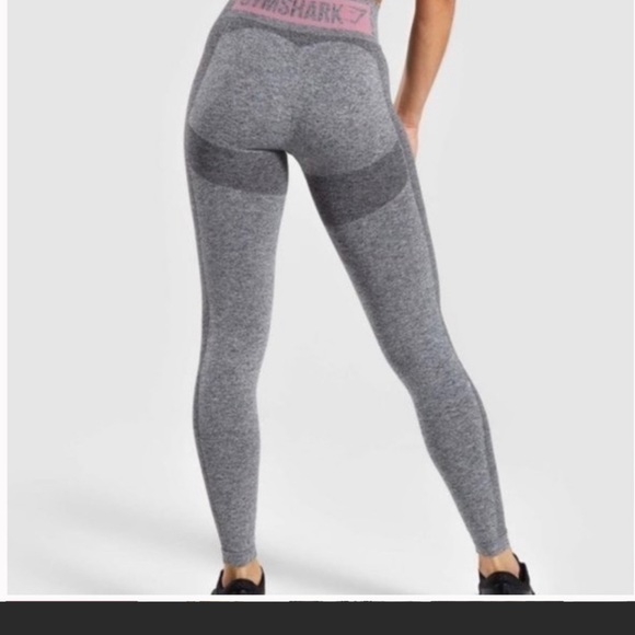 Gymshark Charcoal Mark/Dusty Pink Flex High Waisted Legging - New with tag XS - Picture 6 of 6
